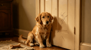 Separation anxiety dog signs during time spent alone