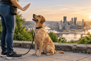 New puppy training tips practiced with a dog in Pittsburgh