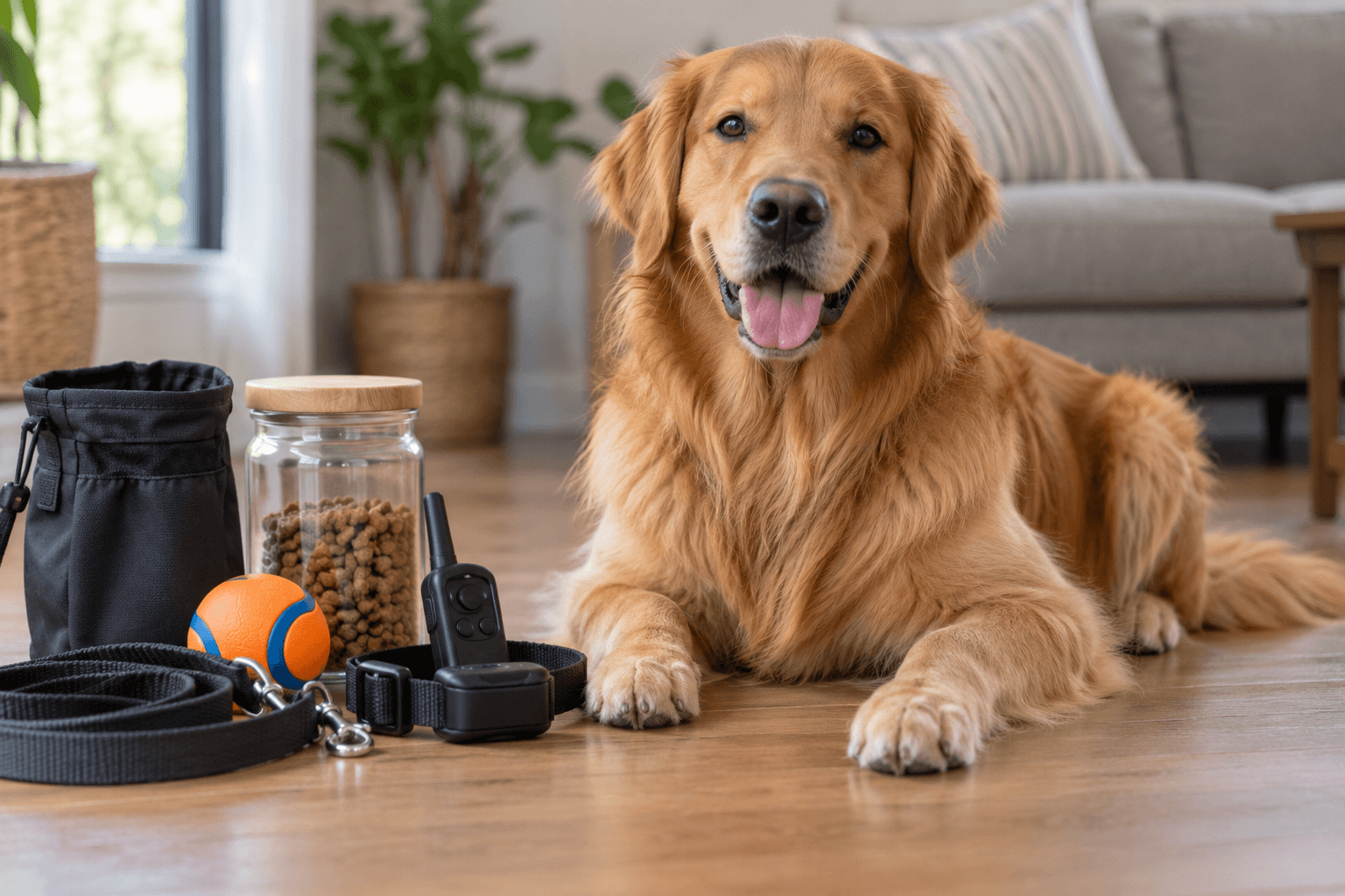 Professional dog training session with an owner